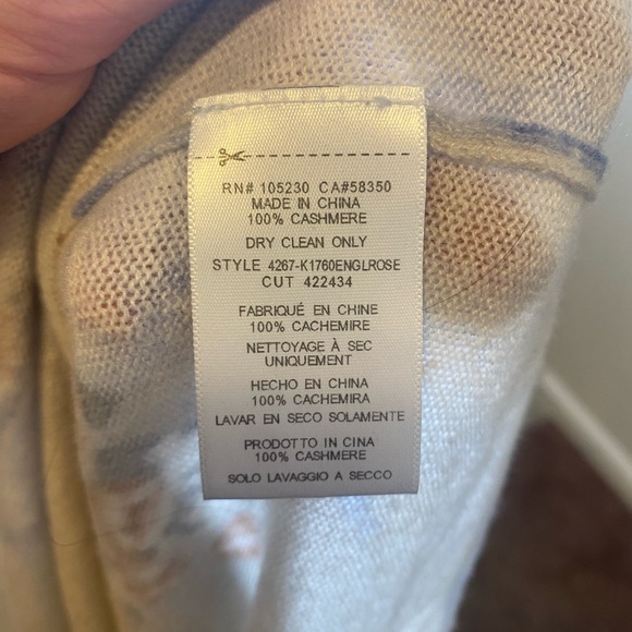 2 FOR $20 Joie 100% Cashmere Oversized Floral Sweater Gray Size XS *hole - Picture 8 of 10